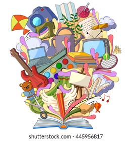 vector illustration of Book of Knowledge for Art and Craft Hobby