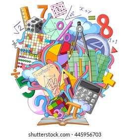vector illustration of Book of Knowledge for Mathematics