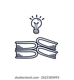 vector illustration of a book of knowledge and science