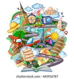 vector illustration of Book of Knowledge for Travel