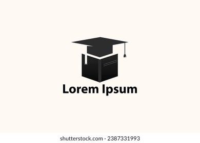 vector illustration of book logo and graduation cap