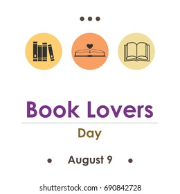 Vector Illustration For Book Lovers Day In August