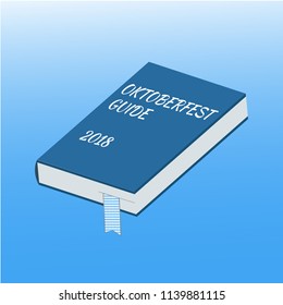 Vector Illustration of a book with a note "Oktoberfest guide 2018"