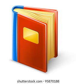 Ilustración vectorial del libro sobre fondo blanco.