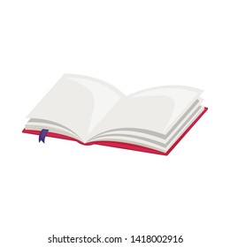 Vector illustration of book  and open sign. Collection of book  and bookmark  stock symbol for web.