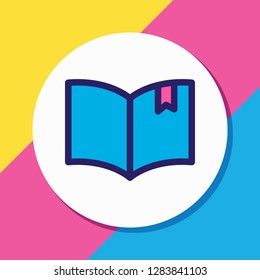 Vector illustration of book reading icon colored line. Beautiful education element also can be used as bookmarking icon element.