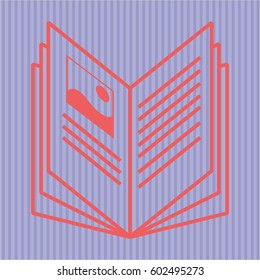 Vector Illustration of Book in red color
