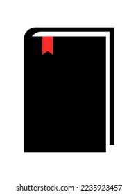 vector illustration of book with red ribbon icon on white background