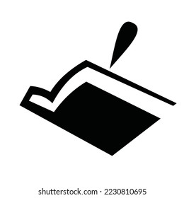 vector illustration of book and simple pencil or pen. black and white color.
