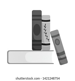 Vector illustration of book and stack icon. Collection of book and writing vector icon for stock.