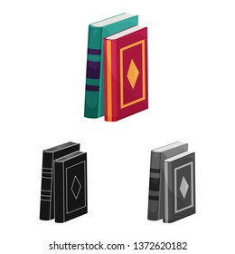 Vector illustration of book and text icon. Set of book and encyclopedia  stock vector illustration.