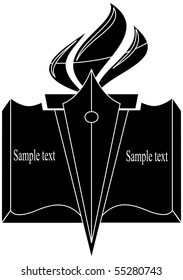 Vector illustration. The book and torch.