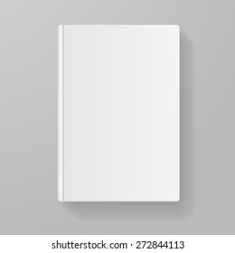 Vector illustration book white blank isolated on grey background. Flat Design. Empty template.