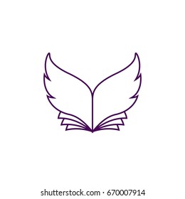 Vector illustration of a Book with wing-shaped sheets