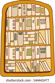 Vector illustration of a bookcase