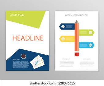 vector illustration booklet for business icons and pencil