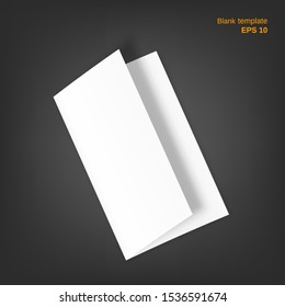 Vector illustration of booklet. Empty brochure on grey background. It can be used as a mock up, templates and backgrounds for your own projects.