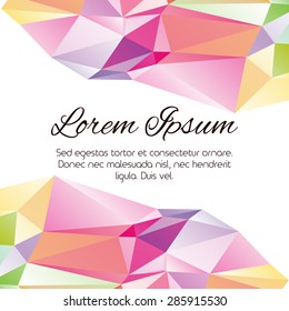 Vector illustration. Booklet on an abstract background of colored triangular pieces with space for your text.