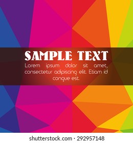 Vector illustration. Booklet on an Vector abstract background of spectral colored triangular pieces with space for your text. For web design, invitations, greetings, booklets