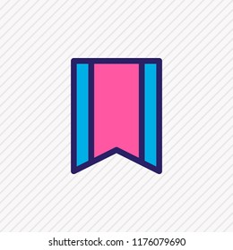 Vector illustration of bookmark icon colored line. Beautiful app element also can be used as pennant icon element.
