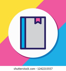 Vector illustration of bookmark icon colored line. Beautiful lifestyle element also can be used as notepad icon element.