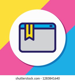 Vector illustration of bookmark service icon colored line. Beautiful marketing element also can be used as webpage ribbon icon element.