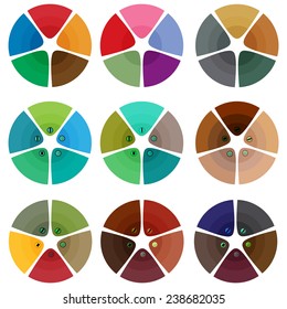 Vector illustration with bookmarks on a white background.