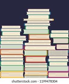 Vector illustration of books. Flat style illustration. Background with books. 