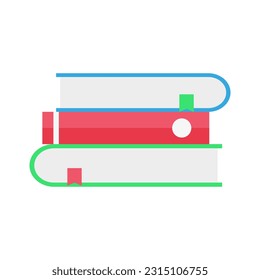 Vector illustration of books in flat style. Isolated on white background	

