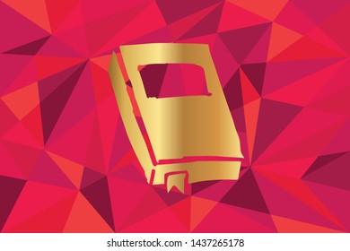 Vector Illustration of Books Icon with Red Polygon and Geometric. Graphic Design for Template, Layout, Background, Poster and More.