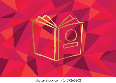 Vector Illustration of Books Icon with Red Polygon and Geometric. Graphic Design for Template, Layout, Background, Poster and More.