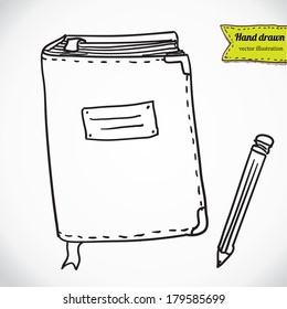 Vector illustration of books isolated on the white background