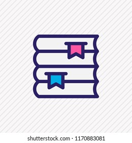 Vector illustration of bookshelf icon colored line. Beautiful education element also can be used as lecture icon element.