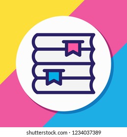 Vector illustration of bookshelf icon colored line. Beautiful education element also can be used as lecture icon element.