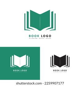 Ilustración vectorial del logotipo de librería para educación, aprendizaje inteligente. Plantilla de diseño del logotipo del libro.