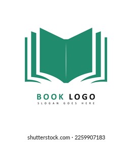 Vector illustration of bookstore logo for education, smart learning. Book logo design template.