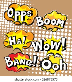 vector illustration of  boom explosion Comic Speech Bubble 