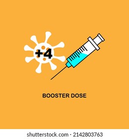 Vector illustration of booster dose of covid-19 vaccine number four against omicron variant.