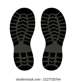 Vector illustration of a boot prints on white background.