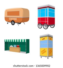 Vector illustration of booth and kiosk icon. Collection of booth and small stock vector illustration.