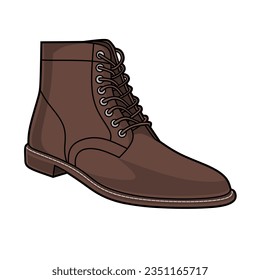 Vector Illustration of Boots Shoe with White Background