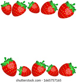 vector illustration border strawberry berry
on white background