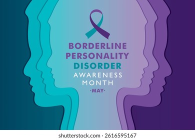 Vector illustration for Borderline Personality Disorder Awareness Month which is held in the month of May every year, It is a mental health condition that affects people's feelings.