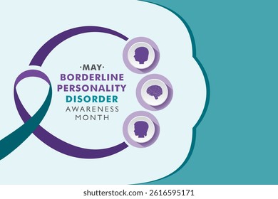 Vector illustration for Borderline Personality Disorder Awareness Month which is held in the month of May every year, It is a mental health condition that affects people's feelings.