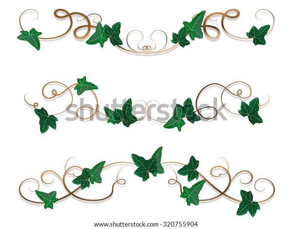 Vector Illustration Borders Ivy Leaves Stock Vector (Royalty Free
