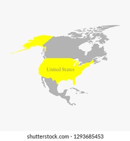 Vector illustration of the borders of the United States of America on a white background. Isolated vector Illustration