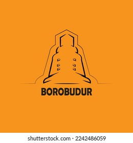 vector illustration of borobudur temple logo design, good to use for logo label sticker emblem