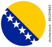 Vector illustration Bosnia and Herzegovina flag vector icon. Round national flag of Bosnia and Herzegovina. Bosnia and Herzegovina flag button