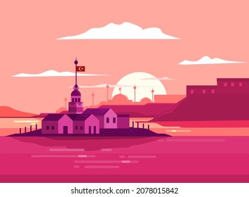 vector illustration of Bosphorus strait 
