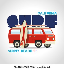 vector illustration of a Boston surfing design for t-shirts,vintage design